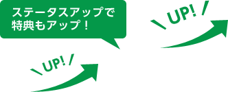 ステータスアップで特典もアップ!