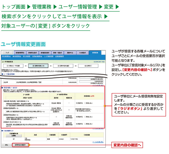 ユーザ情報変更画面