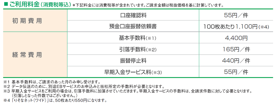 ご利用料金