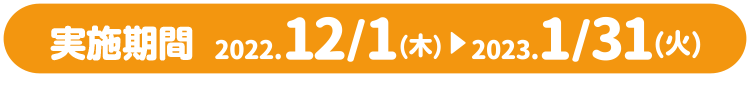 実施機関2022.12/1(木) 2023.1/31(火)