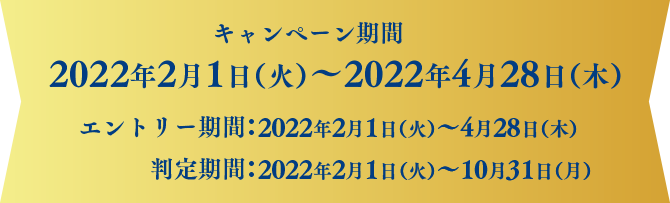 キャンペーン期間2022年2月1日（火）～2022年4月28日（木）