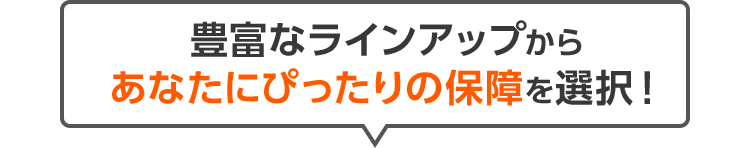 豊富なラインアップからあなたにぴったりの保障を選択！