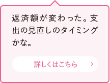 返済額が変わった。支出の見直しのタイミングかな。