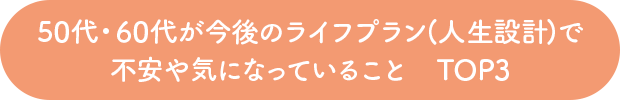 50代・60代が今後のライフプラン(人生設計)で不安や気になっていること　TOP3