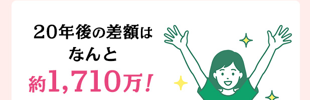 20年後の差額はなんと約1,710万！