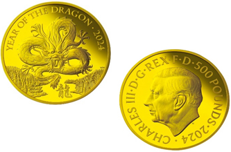 英国<A.500ポンド金貨/B.100ポンド金貨>