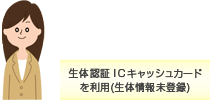 生体認証ICキャッシュカードを利用(生体情報未登録)